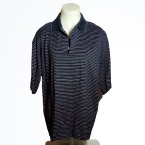 Ben Hogan Men's Black Tan Stripe Polo Shirt Sz Lg